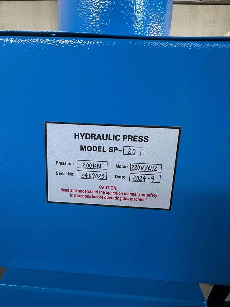 Mesin pres hidrolik SP-20 6